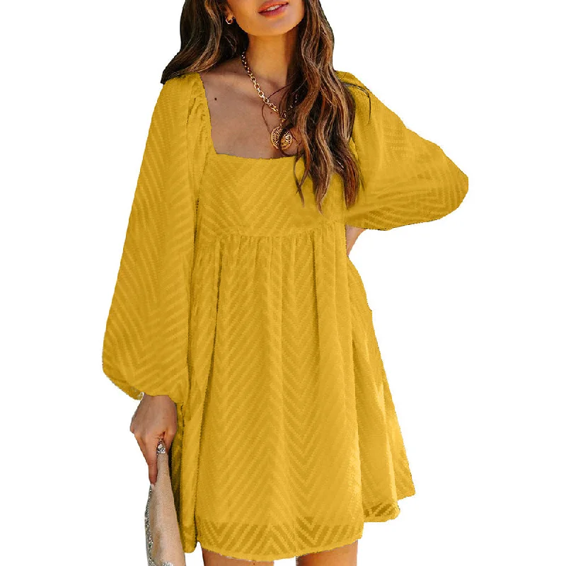 "Long sleeve dresses for women in cold weather"Sunroom Cotton Lace Babydoll Dress - Marigold "Long sleeve dresses for women in cold weather"Sunroom Cotton Lace Babydoll Dress - Marigold