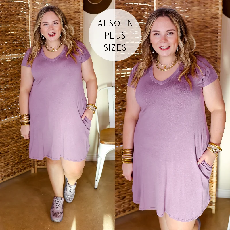 "Black tie dresses for women for formal galas"Preferred Piece Tee Shirt Mini Dress in Dusty Purple "Black tie dresses for women for formal galas"Preferred Piece Tee Shirt Mini Dress in Dusty Purple