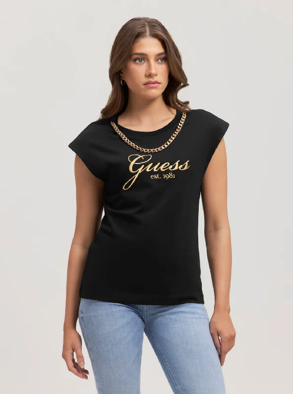Tie - dye women's T - shirt in unique patternsEco Black Crystal Logo T-Shirt