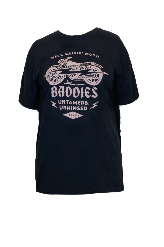 Fuzzy women's T - shirt for a cozy and warm feelMoto Baddies Tee - Black