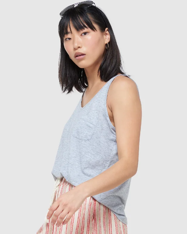 Women's T - shirt with a cropped and boxy fitPocket Tank | Mid Marle