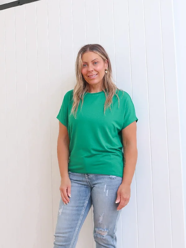 Cable knit women's T - shirt with a beltRiley Tee - Jade