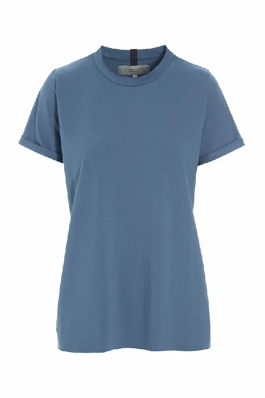 Women's T - shirt with a metallic - colored threadT-SHIRT - 96048 - DUSTY BLUE
