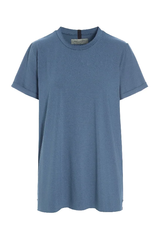 Open - front women's T - shirt for a versatile lookT-SHIRT - 96089 - DUSTY BLUE