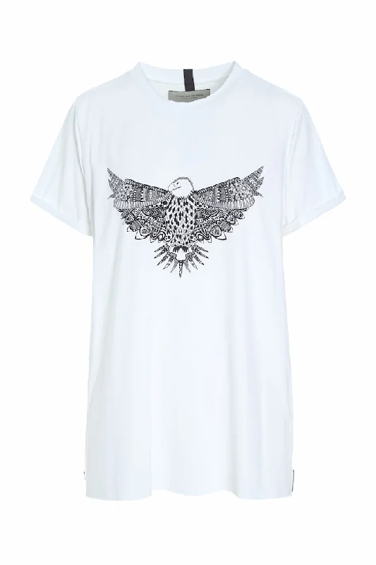 Long - length women's T - shirt to wear as a cover - upT-SHIRT EAGLE - 96089 - WHITE Long - length women's T - shirt to wear as a cover - upT-SHIRT EAGLE - 96089 - WHITE