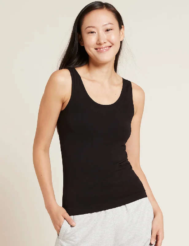 Women's T - shirt with a lace - up backTank Top - Black