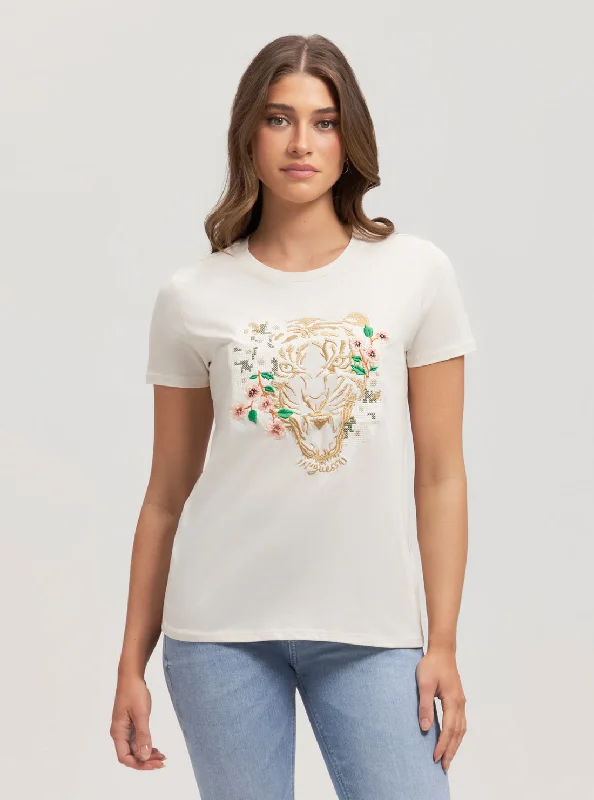 Floral - embroidered women's T - shirtEco Tiger Daisy T-Shirt