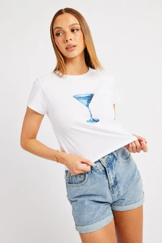 A - line women's T - shirt dress for a feminine silhouetteWhite Graphic Tee Short Sleeve A - line women's T - shirt dress for a feminine silhouetteWhite Graphic Tee Short Sleeve