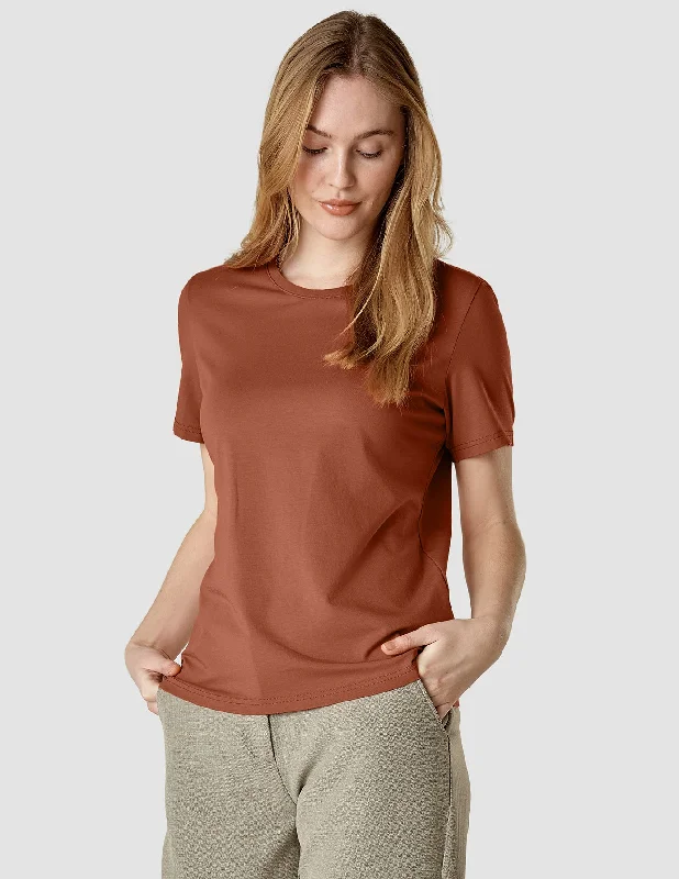Women's T - shirt with a crocheted detailSupima T-shirt White Terracotta