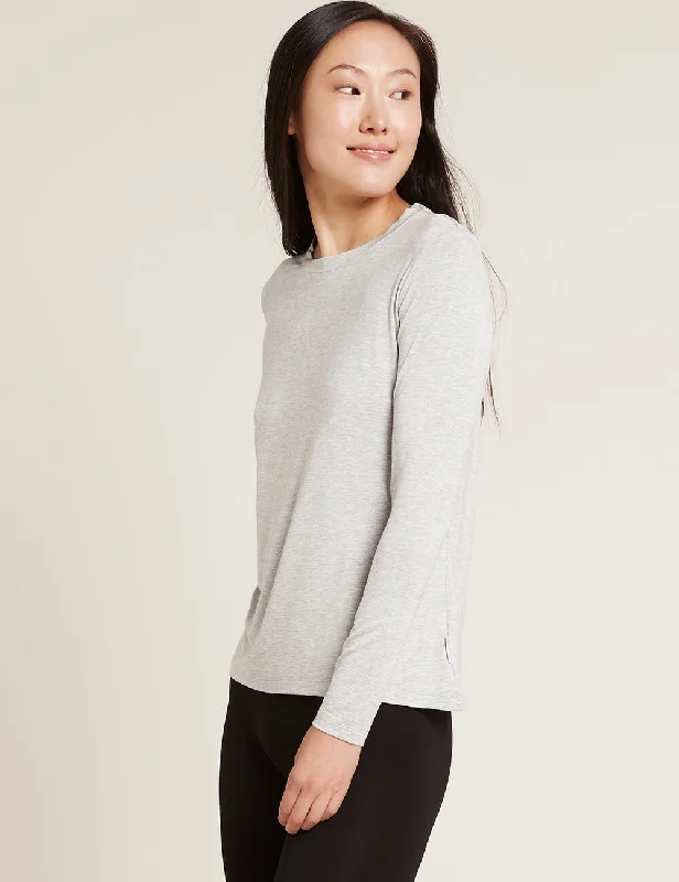 Women's T - shirt with a color - changing effect in different lightsWomen's Long Sleeve Round Neck T-Shirt - Light Grey Marl Women's T - shirt with a color - changing effect in different lightsWomen's Long Sleeve Round Neck T-Shirt - Light Grey Marl