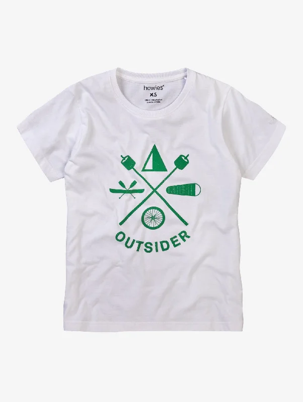 Women's T - shirt with a fringed hemWomen's Outsider Organic T-shirt