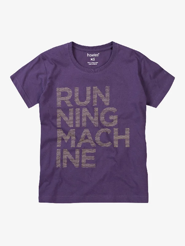 Printed women's T - shirt with a geometric - floral patternWomen's Running Machine Organic T-shirt Printed women's T - shirt with a geometric - floral patternWomen's Running Machine Organic T-shirt