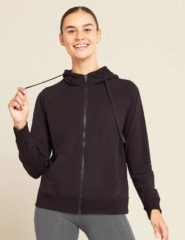 Women's T - shirt with a ruffled collarWomen's Weekend Zip-Up Hoodie - Black