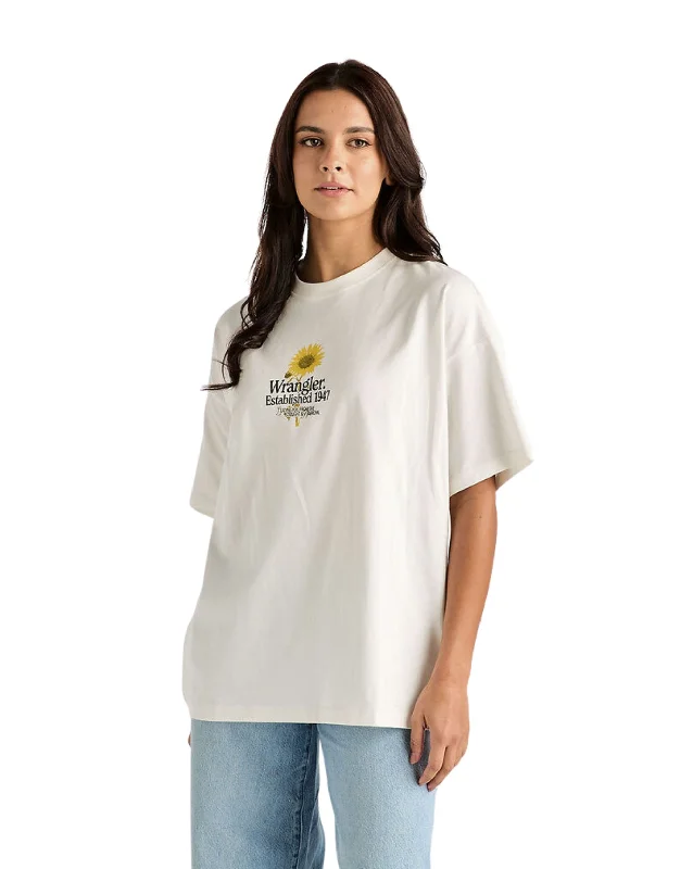 Printed women's T - shirt with a watercolor - inspired patternSunflower Boxy Tee